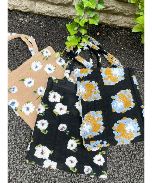 merry jenny（メリージェニー）の「fluffy pattern tote（トートバッグ・レディース・ブラック/ベージュ/その他1・FREE）」の13枚目の写真