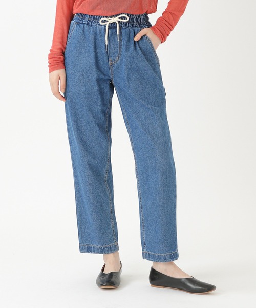 URBANDTYPE（アーバンディタイプ）の「【UNISEX】Urbandtype／DENIM bandingパンツ　2214469（デニムパンツ・レディース・ブルー・LARGE/MEDIUM）」の4枚目の写真