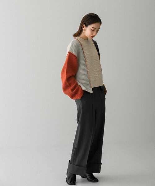 KBF(ケイビーエフ)の「MIXカラーパッチワークニット(ニット/セーター・レディース・グリーン系その他/イエロー系その他/レッド系その他・ONE)」の8枚目の写真