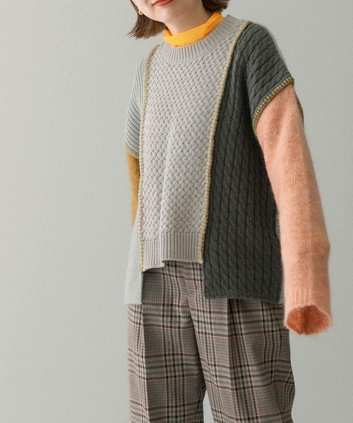 KBF(ケイビーエフ)の「MIXカラーパッチワークニット(ニット/セーター・レディース・グリーン系その他/イエロー系その他/レッド系その他・ONE)」の16枚目の写真