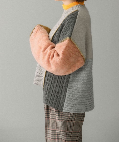 KBF(ケイビーエフ)の「MIXカラーパッチワークニット(ニット/セーター・レディース・グリーン系その他/イエロー系その他/レッド系その他・ONE)」の17枚目の写真