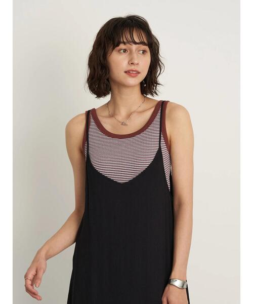 earth music&ecology（アースミュージックアンドエコロジー）の「マルチボーダータンクトップ ＊（タンクトップ・レディース・ブラック/ブラウン/グリーン/ボルドー・S/M）」の14枚目の写真