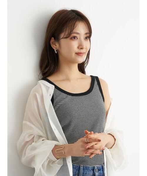 earth music&ecology（アースミュージックアンドエコロジー）の「マルチボーダータンクトップ ＊（タンクトップ・レディース・ブラック/ブラウン/グリーン/ボルドー・S/M）」の18枚目の写真