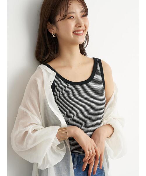 earth music&ecology（アースミュージックアンドエコロジー）の「マルチボーダータンクトップ ＊（タンクトップ・レディース・ブラック/ブラウン/グリーン/ボルドー・S/M）」の20枚目の写真