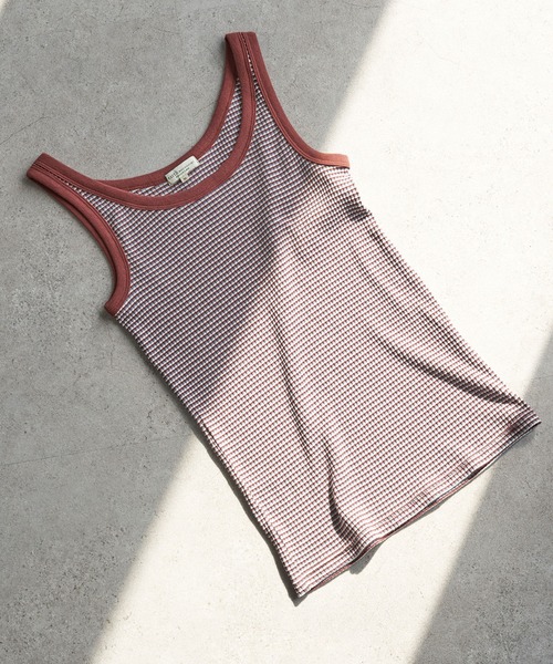 earth music&ecology（アースミュージックアンドエコロジー）の「マルチボーダータンクトップ ＊（タンクトップ・レディース・ブラック/ブラウン/グリーン/ボルドー・S/M）」の4枚目の写真