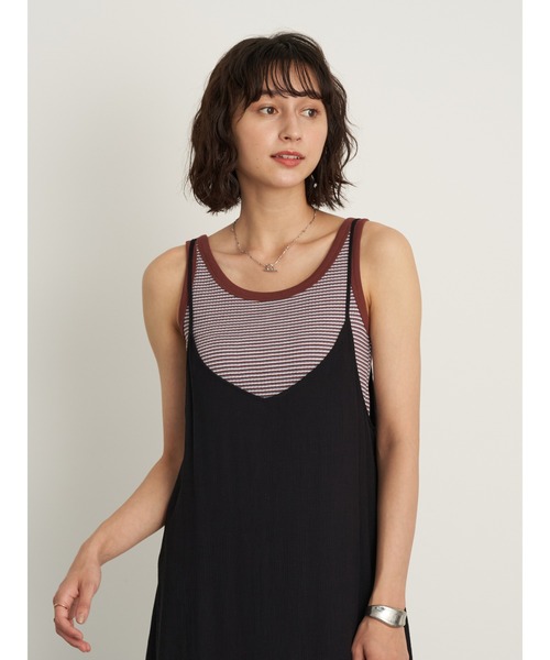 earth music&ecology（アースミュージックアンドエコロジー）の「マルチボーダータンクトップ ＊（タンクトップ・レディース・ブラック/ブラウン/グリーン/ボルドー・S/M）」の10枚目の写真