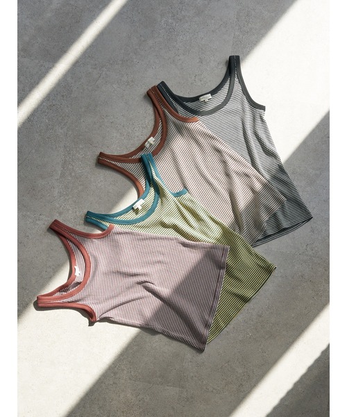 earth music&ecology（アースミュージックアンドエコロジー）の「マルチボーダータンクトップ ＊（タンクトップ・レディース・ブラック/ブラウン/グリーン/ボルドー・S/M）」の11枚目の写真