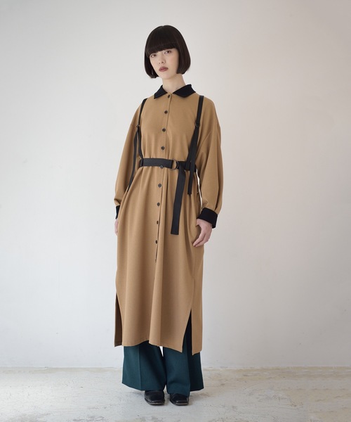 La SRIC(ラスリック)の「La SRIC / サスペンダーポロOP(ワンピース・レディース・キャメル/ダークグリーン・MEDIUM)」の1枚目の写真