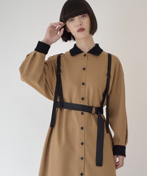 La SRIC(ラスリック)の「La SRIC / サスペンダーポロOP(ワンピース・レディース・キャメル/ダークグリーン・MEDIUM)」の13枚目の写真