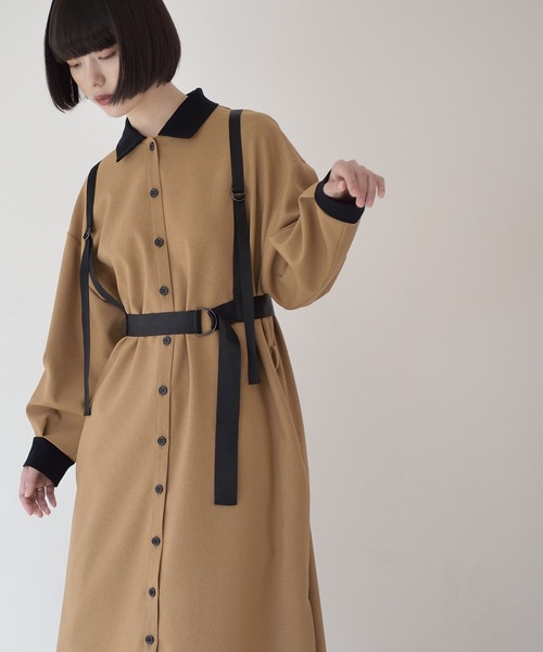 La SRIC(ラスリック)の「La SRIC / サスペンダーポロOP(ワンピース・レディース・キャメル/ダークグリーン・MEDIUM)」の17枚目の写真