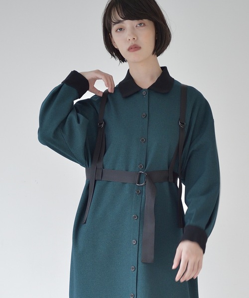 La SRIC(ラスリック)の「La SRIC / サスペンダーポロOP(ワンピース・レディース・キャメル/ダークグリーン・MEDIUM)」の18枚目の写真