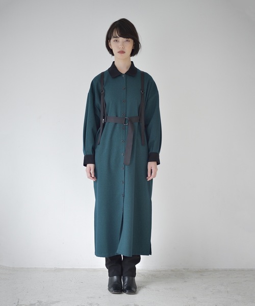 La SRIC(ラスリック)の「La SRIC / サスペンダーポロOP(ワンピース・レディース・キャメル/ダークグリーン・MEDIUM)」の5枚目の写真