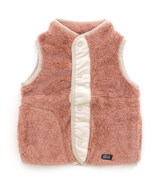 BREEZE（ブリーズ）の「WEB限定　ファーフリースベスト（ベスト・キッズ・レインボー/チャコール/アイボリー/ピンク/ブルー・150/120/130/100/90/140/110）」の4枚目の写真