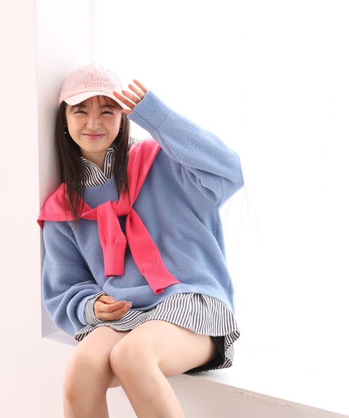 one after another NICE CLAUP(ワンアフターアナザーナイスクラップ)の「フルーツカラフルニット(ニット/セーター・レディース・ベージュ/レッド/オフホワイト/サックスブルー/イエロー/ブルー・FREE)」の22枚目の写真