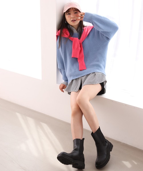 one after another NICE CLAUP(ワンアフターアナザーナイスクラップ)の「フルーツカラフルニット(ニット/セーター・レディース・ベージュ/レッド/オフホワイト/サックスブルー/イエロー/ブルー・FREE)」の11枚目の写真