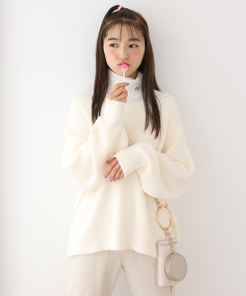 one after another NICE CLAUP(ワンアフターアナザーナイスクラップ)の「フルーツカラフルニット(ニット/セーター・レディース・ベージュ/レッド/オフホワイト/サックスブルー/イエロー/ブルー・FREE)」の13枚目の写真