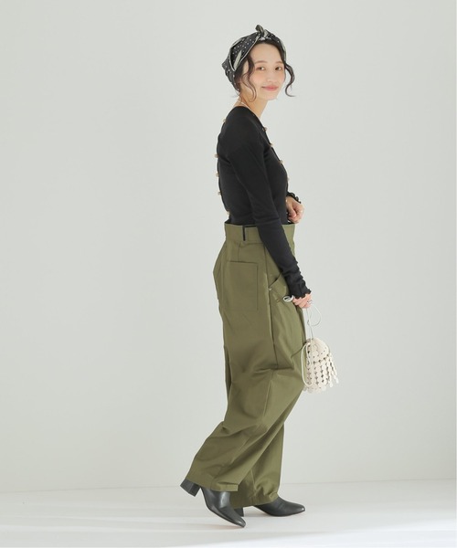 HEAR MY NAME（ヒアマイネーム）の「【HEAR MY NAME/ヒアマイネーム】タックパンツ（カーゴパンツ・レディース・ブラック/カーキ・2/1）」の5枚目の写真