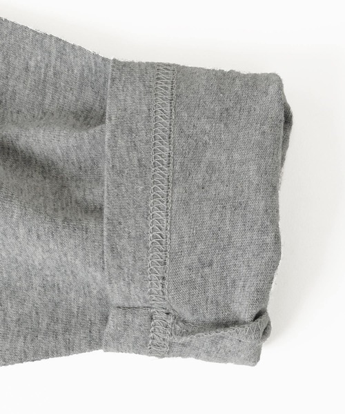 GLAZOS（グラソス）の「天竺・ドロップショルダーデニムポケットレイヤード長袖Ｔシャツ（Tシャツ/カットソー・キッズ・アイボリー/ブラック/エンジ/グレー・140cm/150cm/170cm/130cm/160cm）」の7枚目の写真