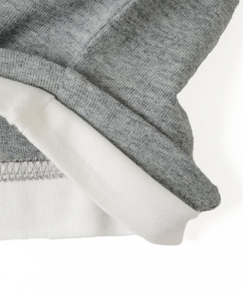 GLAZOS（グラソス）の「天竺・ドロップショルダーデニムポケットレイヤード長袖Ｔシャツ（Tシャツ/カットソー・キッズ・アイボリー/ブラック/エンジ/グレー・140cm/150cm/170cm/130cm/160cm）」の6枚目の写真