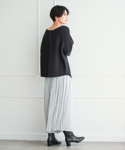 LEPSIM（レプシィム）の「5ゲージ前後着ニットプルオーバー　229722（ニット/セーター・レディース・ベージュ/ネイビー/サーモンピンク・FREE）」の7枚目の写真