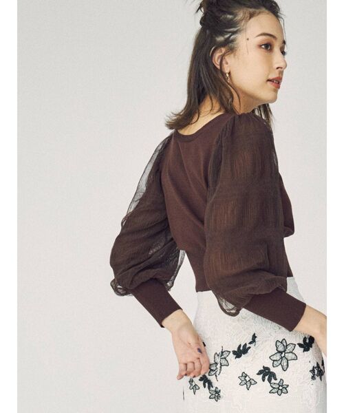 MERCURYDUO（マーキュリーデュオ）の「2WAYプリーツスリーブカーディガン（カーディガン/ボレロ・レディース・ブラウン/ブルー/アイボリー/ミント・FREE）」の9枚目の写真