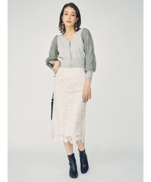 MERCURYDUO（マーキュリーデュオ）の「2WAYプリーツスリーブカーディガン（カーディガン/ボレロ・レディース・ブラウン/ブルー/アイボリー/ミント・FREE）」の5枚目の写真