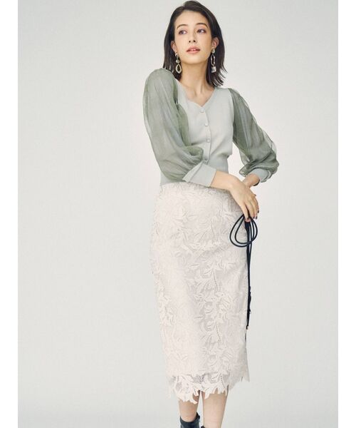 MERCURYDUO（マーキュリーデュオ）の「2WAYプリーツスリーブカーディガン（カーディガン/ボレロ・レディース・ブラウン/ブルー/アイボリー/ミント・FREE）」の13枚目の写真