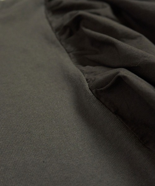 note et silence (ノートエシロンス)の「▲【 AMB100貨 】USAコットン ギャザースリーブプルオーバー(Tシャツ/カットソー・レディース・ホワイト/チャコールグレー/ブラック/ネイビー/ナチュラル・FREE)」の11枚目の写真