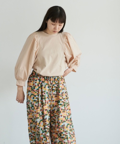 note et silence (ノートエシロンス)の「▲【 AMB100貨 】USAコットン ギャザースリーブプルオーバー(Tシャツ/カットソー・レディース・ホワイト/チャコールグレー/ブラック/ネイビー/ナチュラル・FREE)」の22枚目の写真