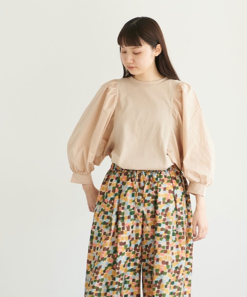 note et silence (ノートエシロンス)の「▲【 AMB100貨 】USAコットン ギャザースリーブプルオーバー(Tシャツ/カットソー・レディース・ホワイト/チャコールグレー/ブラック/ネイビー/ナチュラル・FREE)」の20枚目の写真