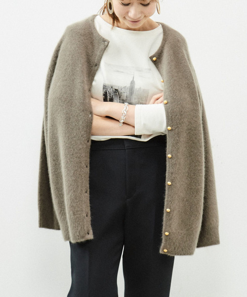 Liesse（リエス）の「アンゴラクルーネック2WAYカーディガン