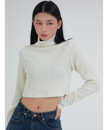 A'GEM/9 × .kom『ACOVER/オコボ』CROPFIT TURTLE NECK LONG SLEEVE KNIT/クロップド丈 タートルネックニットセーター