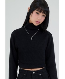 A'GEM/9 × .kom『ACOVER/オコボ』CROPFIT TURTLE NECK LONG SLEEVE KNIT/クロップド丈 タートルネックニットセーター