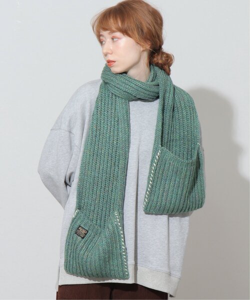DOUBLE NAME（ダブルネーム）の「MIXニットチャンキーマフラー（マフラー・レディース・ネイビー/グレー/グリーン/キャメル・FREE）」の3枚目の写真