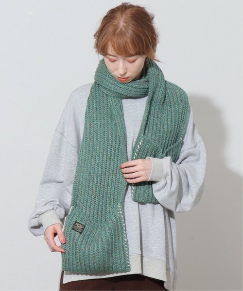 DOUBLE NAME（ダブルネーム）の「MIXニットチャンキーマフラー（マフラー・レディース・ネイビー/グレー/グリーン/キャメル・FREE）」の20枚目の写真
