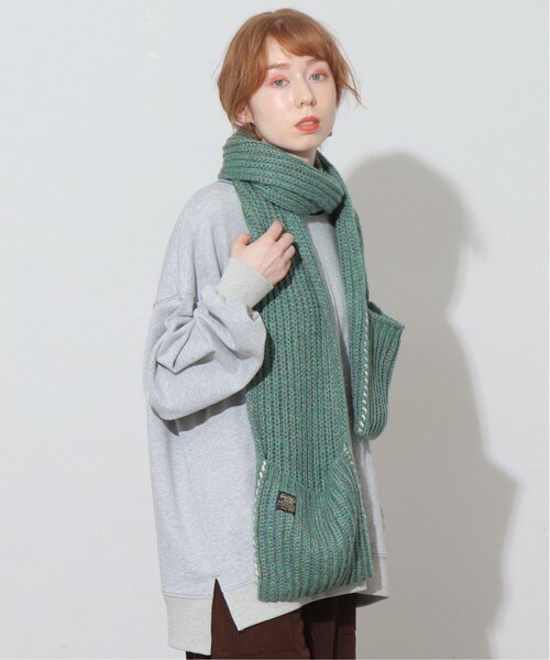 DOUBLE NAME（ダブルネーム）の「MIXニットチャンキーマフラー（マフラー・レディース・ネイビー/グレー/グリーン/キャメル・FREE）」の18枚目の写真