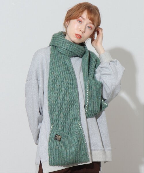 DOUBLE NAME（ダブルネーム）の「MIXニットチャンキーマフラー（マフラー・レディース・ネイビー/グレー/グリーン/キャメル・FREE）」の17枚目の写真