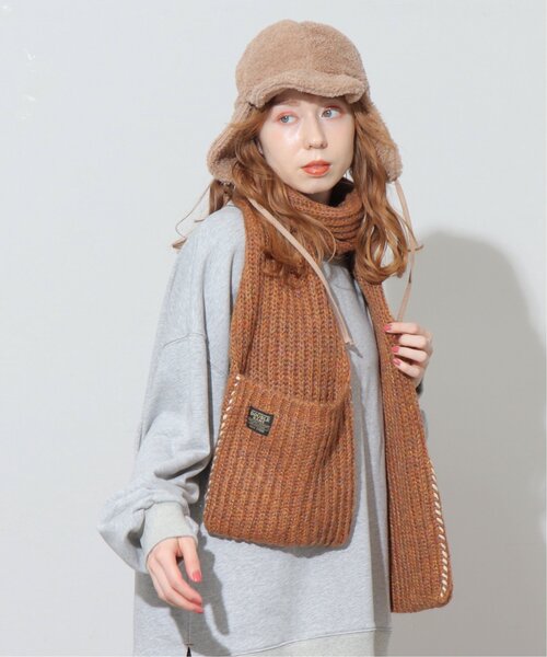 DOUBLE NAME（ダブルネーム）の「MIXニットチャンキーマフラー（マフラー・レディース・ネイビー/グレー/グリーン/キャメル・FREE）」の22枚目の写真