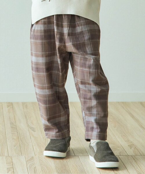 apres les cours（アプレレクール）の「イロドリチェックリンクパンツ 9分丈（その他パンツ・キッズ・ベージュ/ブラウン/チャコール/アイボリー・130/140/100/90/120/110/80）」の3枚目の写真