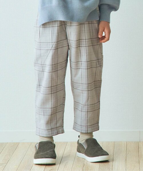 apres les cours（アプレレクール）の「イロドリチェックリンクパンツ 9分丈（その他パンツ・キッズ・ベージュ/ブラウン/チャコール/アイボリー・130/140/100/90/120/110/80）」の2枚目の写真