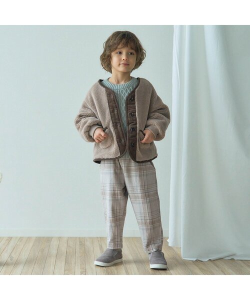 apres les cours（アプレレクール）の「イロドリチェックリンクパンツ 9分丈（その他パンツ・キッズ・ベージュ/ブラウン/チャコール/アイボリー・130/140/100/90/120/110/80）」の15枚目の写真