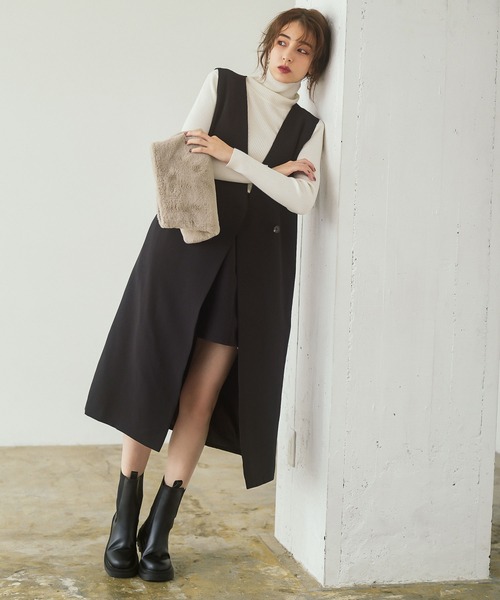 KOBE LETTUCE(コウベレタス)の「ハイウエストショートパンツ(その他パンツ・レディース・モカ/ブラック/グレイッシュベージュ・FREE)」の6枚目の写真