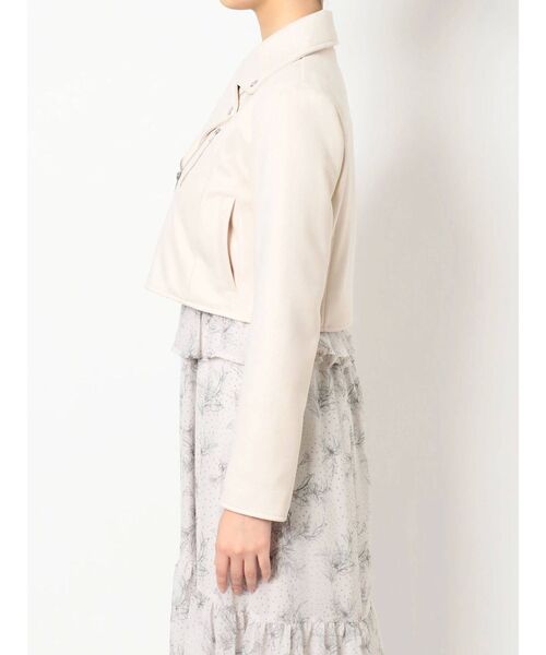 MERCURYDUO（マーキュリーデュオ）の「コンパクトフェイクスエードライダースジャケット（テーラードジャケット・レディース・アイボリー/ライトグレー・FREE）」の20枚目の写真