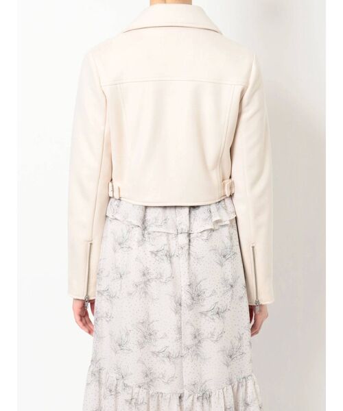 MERCURYDUO（マーキュリーデュオ）の「コンパクトフェイクスエードライダースジャケット（テーラードジャケット・レディース・アイボリー/ライトグレー・FREE）」の17枚目の写真