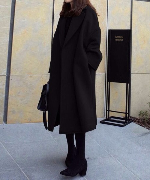 RUUX(ルーフ)の「ロング丈 チェスターコート(チェスターコート・レディース・ブラック/カーキ・MEDIUM/LARGE/X-LARGE/XX-LARGE/XXX-LARGE)」の8枚目の写真