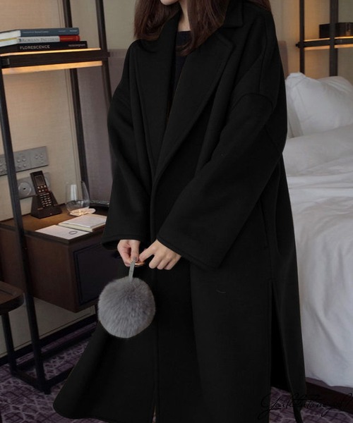 RUUX(ルーフ)の「ロング丈 チェスターコート(チェスターコート・レディース・ブラック/カーキ・MEDIUM/LARGE/X-LARGE/XX-LARGE/XXX-LARGE)」の9枚目の写真