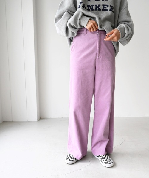 CANAL JEAN(キャナルジーン)の「RED CHOP WORKS(レッドチョップワークス) コーデュロイワイドパンツ(その他パンツ・レディース・イエロー/グリーン/ラベンダー・38/36)」の8枚目の写真