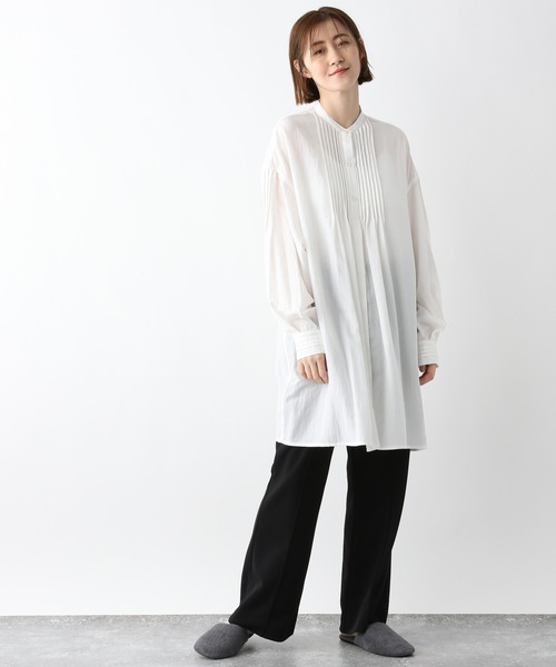 e/rm（イーアールエム）の「【e/rm】ピンタックチュニック　261812（シャツ/ブラウス・レディース・ブラック/オフホワイト・FREE）」の15枚目の写真