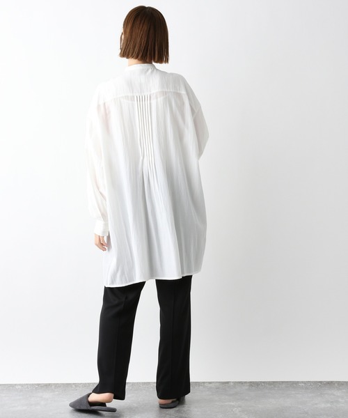 e/rm（イーアールエム）の「【e/rm】ピンタックチュニック　261812（シャツ/ブラウス・レディース・ブラック/オフホワイト・FREE）」の5枚目の写真