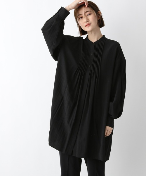 e/rm（イーアールエム）の「【e/rm】ピンタックチュニック　261812（シャツ/ブラウス・レディース・ブラック/オフホワイト・FREE）」の9枚目の写真